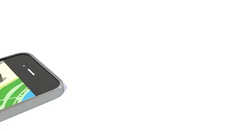 Smartphone with wireless navigator map. GPS satellite navigation Stock Footage 71433579