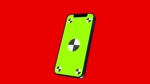 Smartphone without background with green screen for tracking and keying. foot 스톡 동영상 145316083