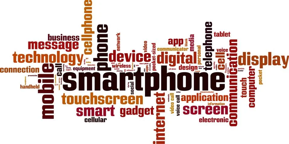 Smartphone word cloud Stock Illustration