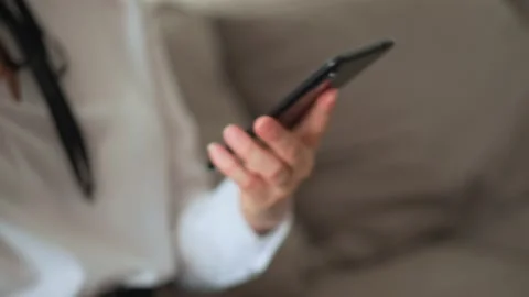 Smartphone work. Internet freelancing. Close-up 스톡 동영상 169204925