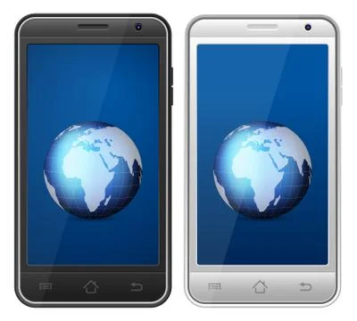 Smartphone world globe Stock Illustration