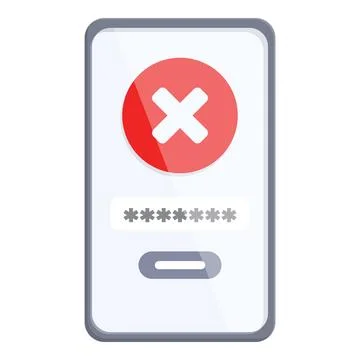 Smartphone wrong password icon cartoon vector. Incorrect safety Ilustración de archivo