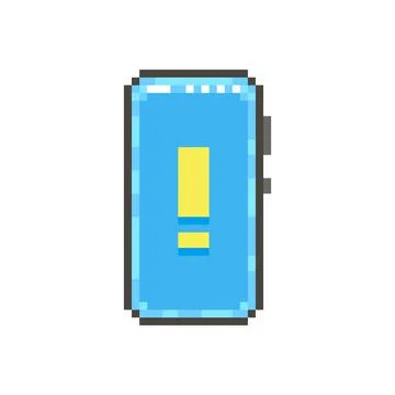 Smartphone with yellow exclamation mark on the screen Stock Illustration