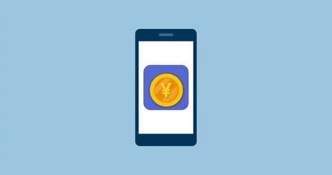 Smartphone with yen coin Stock Footage 118090802