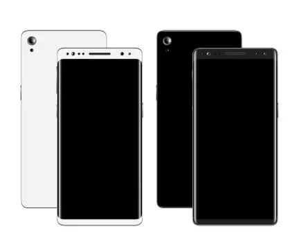 Smartphones front and back view Stock Illustration