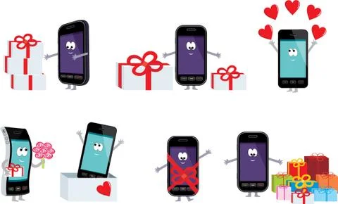 Smartphones in a gift. Stock Illustration