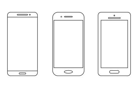 Smartphones icon outline set on isolated white background Stock Illustration