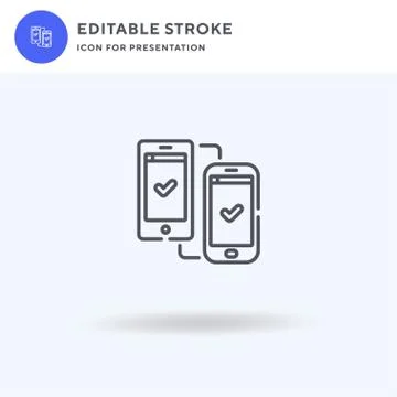 Smartphones icon vector, filled flat sign, solid pictogram isolated on white 스톡 일러스트