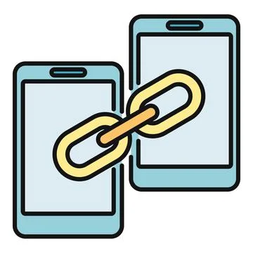 Smartphones linking together for digital data synchronization 스톡 일러스트