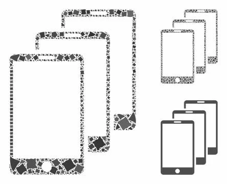 Smartphones Mosaic Icon of Bumpy Items イラスト素材