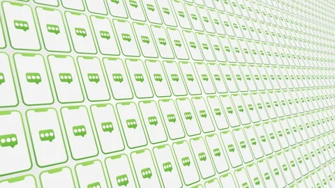 Smartphones pattern messages animated background	close up Stock Footage 120035065