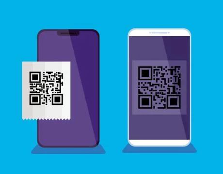 Smartphones with scan code qr Stock Illustration