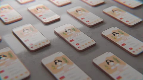 Smartphones With A Wellness App Stock Footage 283069293