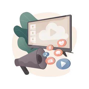 SmartTV content abstract concept vector illustration. Illustrazione stock
