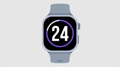Smartwatch with 30 Counts Down Timer for Fitness and Health Technology Vídeo Stock 347242278