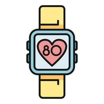Smartwatch app displaying heart rate monitoring fitness digital health Stock Illustration
