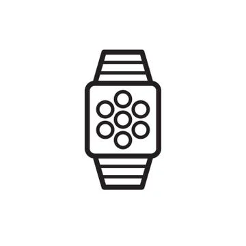 Smartwatch with app menu Stock Illustration