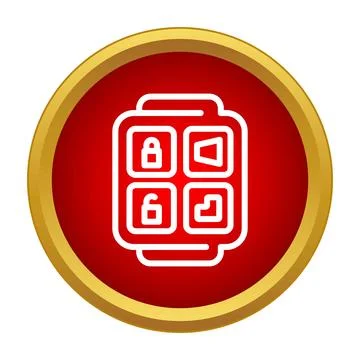 Smartwatch app showing remote control and security functions Stock Illustration