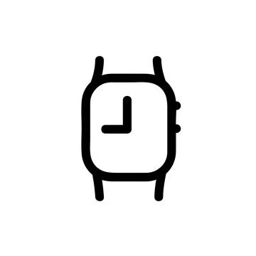 Smartwatch app vector icon, Outline style, isolated on white Background. 스톡 일러스트