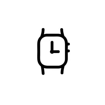 Smartwatch app vector icon, Outline style, isolated on white Background. 스톡 일러스트