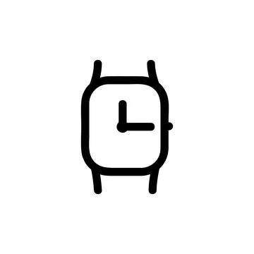 Smartwatch app vector icon, Outline style, isolated on white Background. 스톡 일러스트