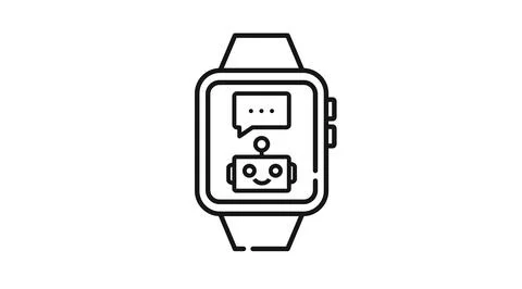 Smartwatch artificial intelligence chatbot icon Иллюстрация