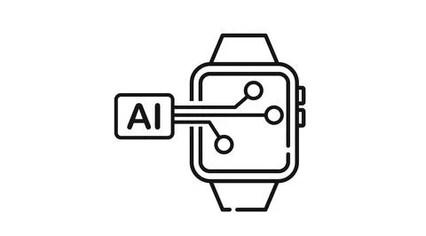 Smartwatch artificial intelligence icon イラスト素材