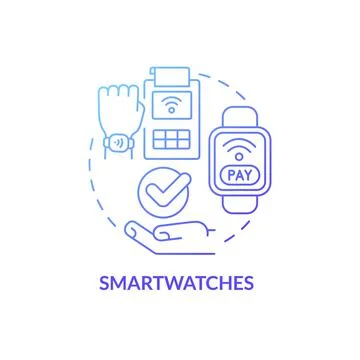 Smartwatch blue gradient concept icon Stock-Illustration