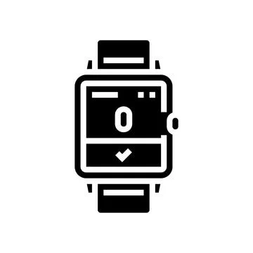 Smartwatch breathing exercise tech glyph icon vector illustration Illustrazione stock