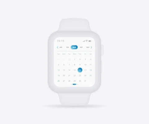 Smartwatch calendar planner app concept, Activity calendar template UI UX vector Illustrazione stock
