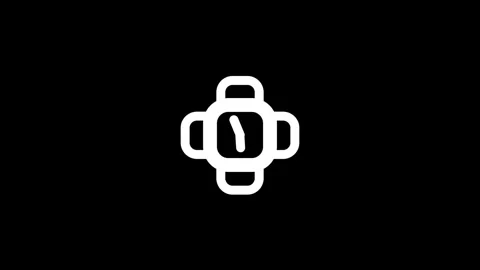 Smartwatch clock icon animation isolated on black background Video stock 333984089