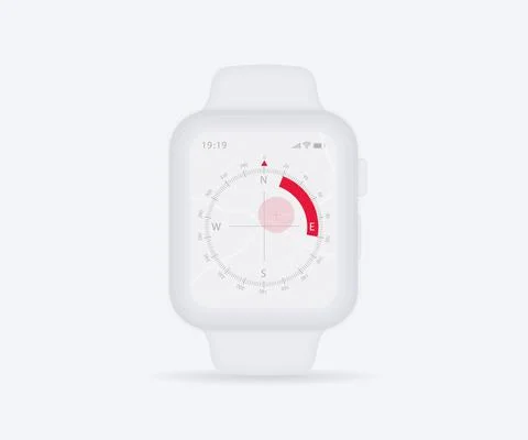 Smartwatch Compass app UI UX GUI concept, Map GPS app on screen navigation tech Stock Illustration