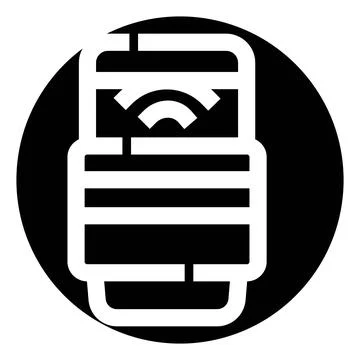 Smartwatch connecting to network in a black circle Stock Illustration