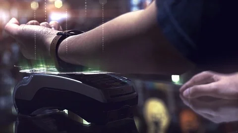 Smartwatch Contactless payment Stock Footage 114605610