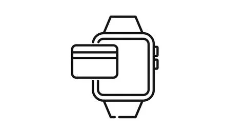 Smartwatch contactless payment icon Ilustração Stock