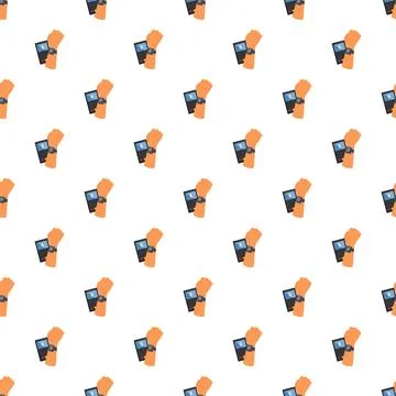 Smartwatch contactless payment terminal pattern background イラスト素材