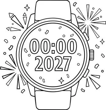 Smartwatch countdown to New Year 2027 icon イラスト素材