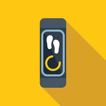Smartwatch counting steps on screen showing fitness app interface Stock Illustration