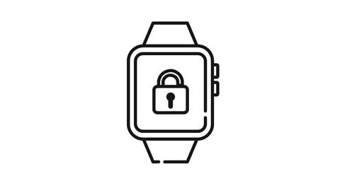Smartwatch cybersecurity and screen lock icon Ilustração Stock