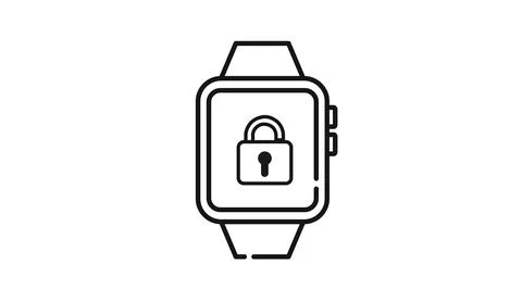Smartwatch cybersecurity and screen lock icon Ilustração Stock