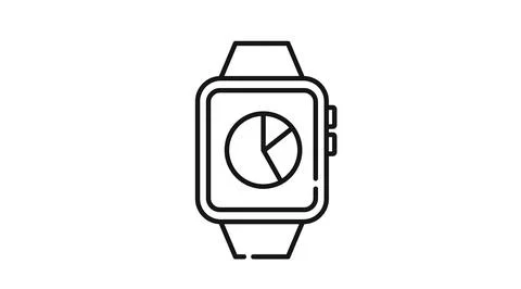 Smartwatch data analytics icon Иллюстрация