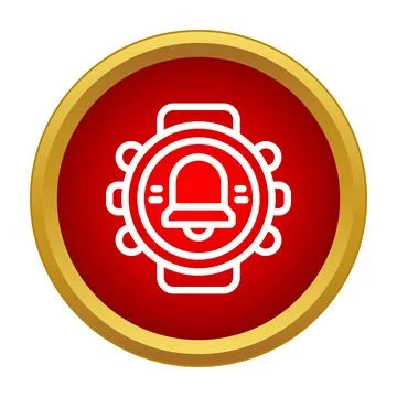 Smartwatch delivering notification alert with bell icon Stock Illustration