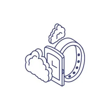 Smartwatch device with clouds computing イラスト素材