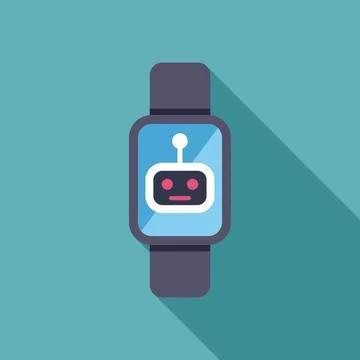 Smartwatch displaying ai chatbot interface on blue background Ilustração Stock