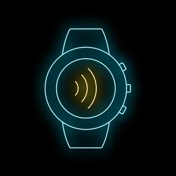 Smartwatch displaying contactless payment or nfc symbol Stock Illustration