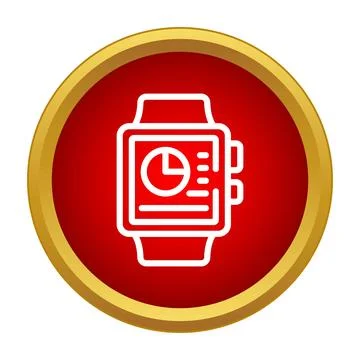 Smartwatch displaying data analytics health tracking icon Stock Illustration