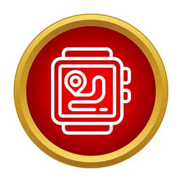 Smartwatch displaying gps navigation with location pin Illustrazione stock