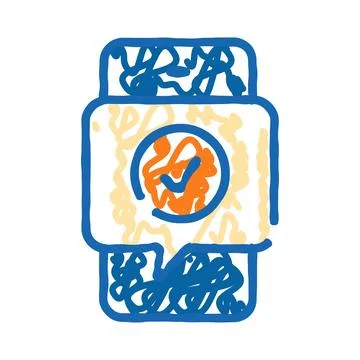 Smartwatch displaying a notification checkmark icon Stock Illustration