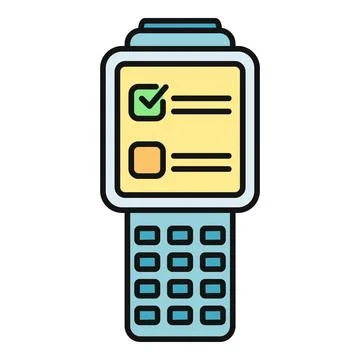 Smartwatch displaying online survey checkboxes with keypad Stock Illustration