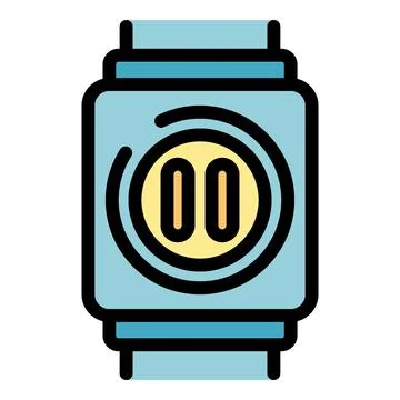 Smartwatch displaying pause button icon for application interface イラスト素材